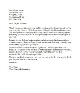 Thank You Letter after Interview – Tips and Template • ALL DOCS