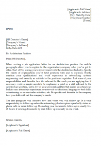 Job Application Letter Template for Architecture Position • ALL DOCS