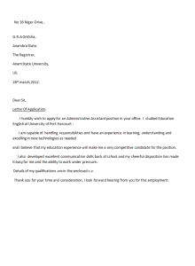 write an application letter for the post of accountant